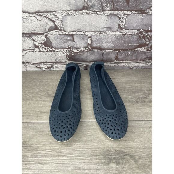 ARCHE Blue Suede Leather Perforated Ballet Flat Shoes France Women 37EU/6.5M US - Picture 12 of 16